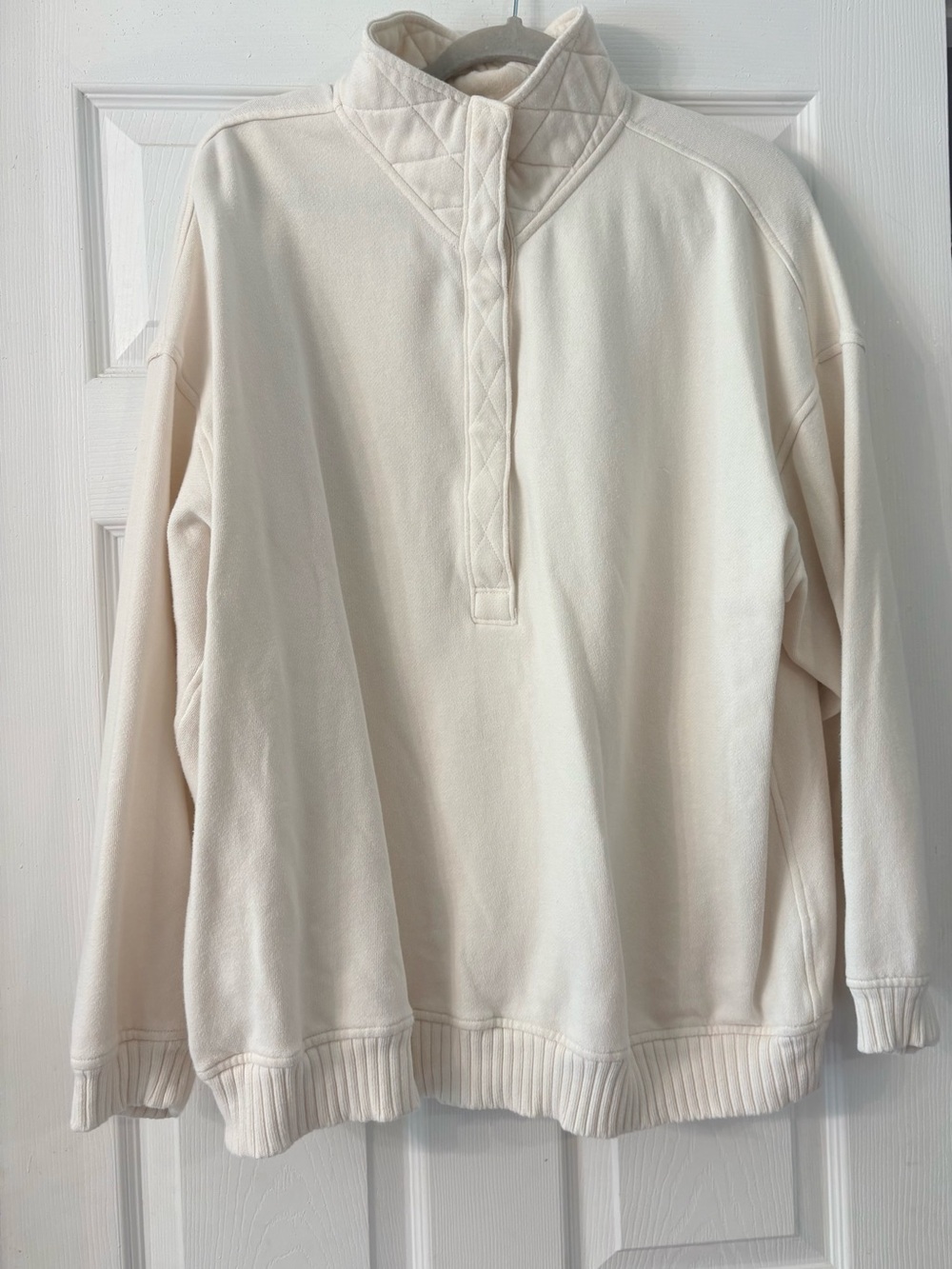 Aerie Oh snap! Oversized Ivory Pullover Sweatshirt, Women’s Small